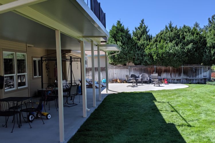 Patio Cover with Balcony addition on Idaho Falls home - Sharp Exteriors